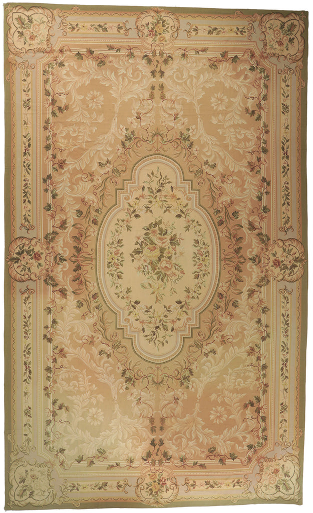 13 x 21 - Beige Vintage Chinese Aubusson Rug - 76776