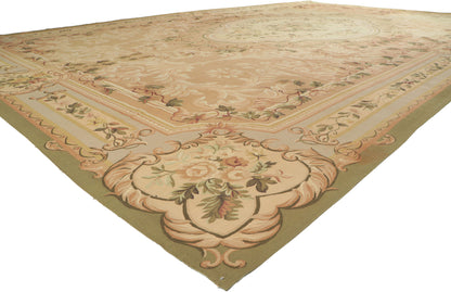 13 x 21 - Beige Vintage Chinese Aubusson Rug - 76776