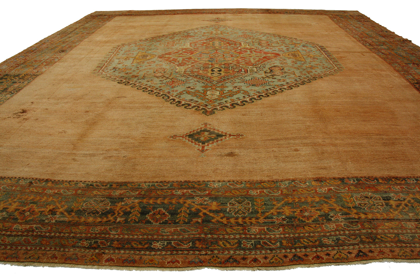 18 x 21 - Brown Antique Turkish Oushak Rug - 73104