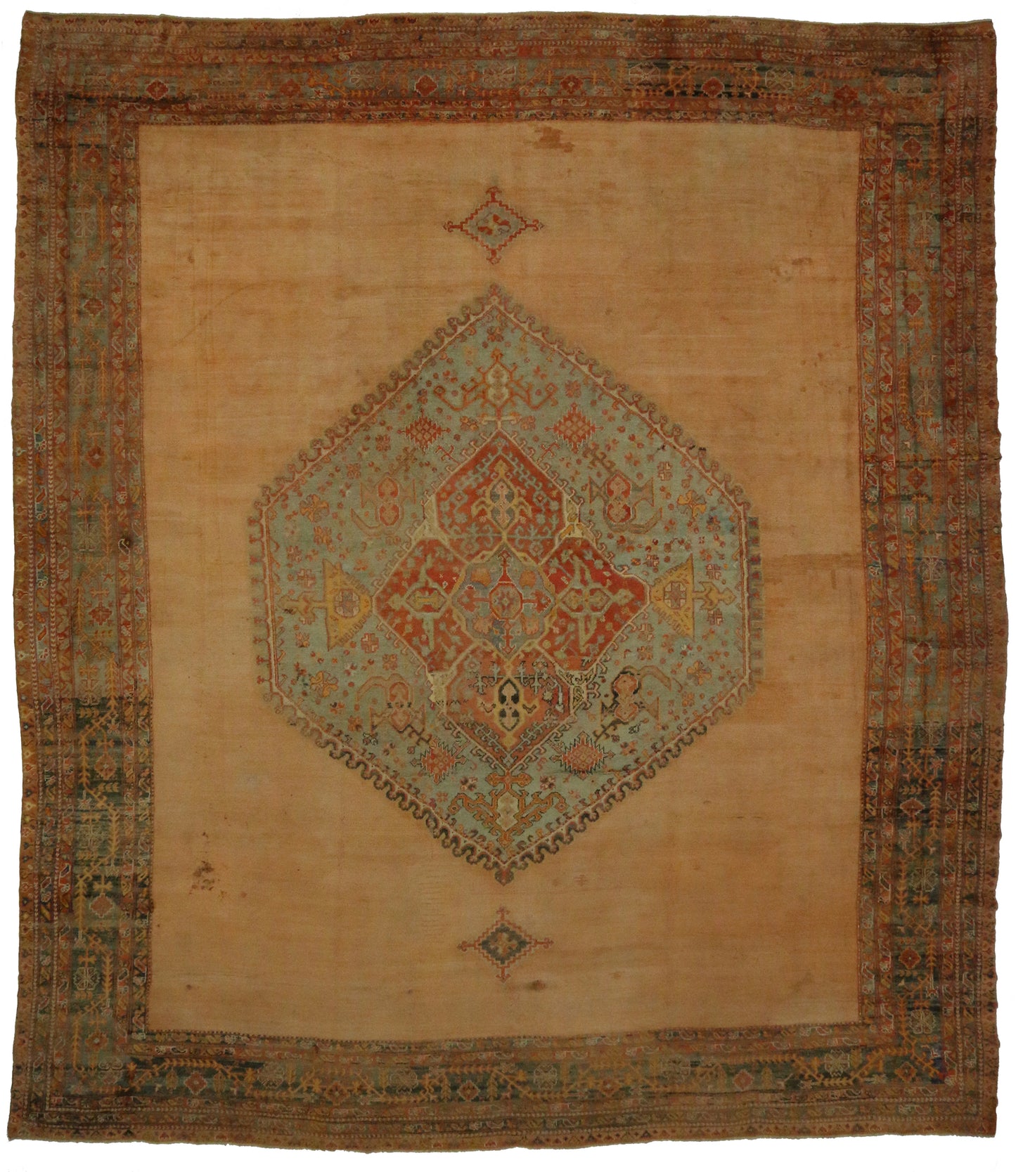 18 x 21 - Brown Antique Turkish Oushak Rug - 73104