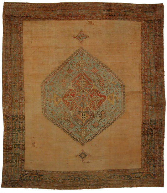 18 x 21 - Brown Antique Turkish Oushak Rug - 73104