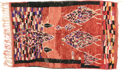 4 x 6 Vintage Red Boujad Moroccan Rug 20008