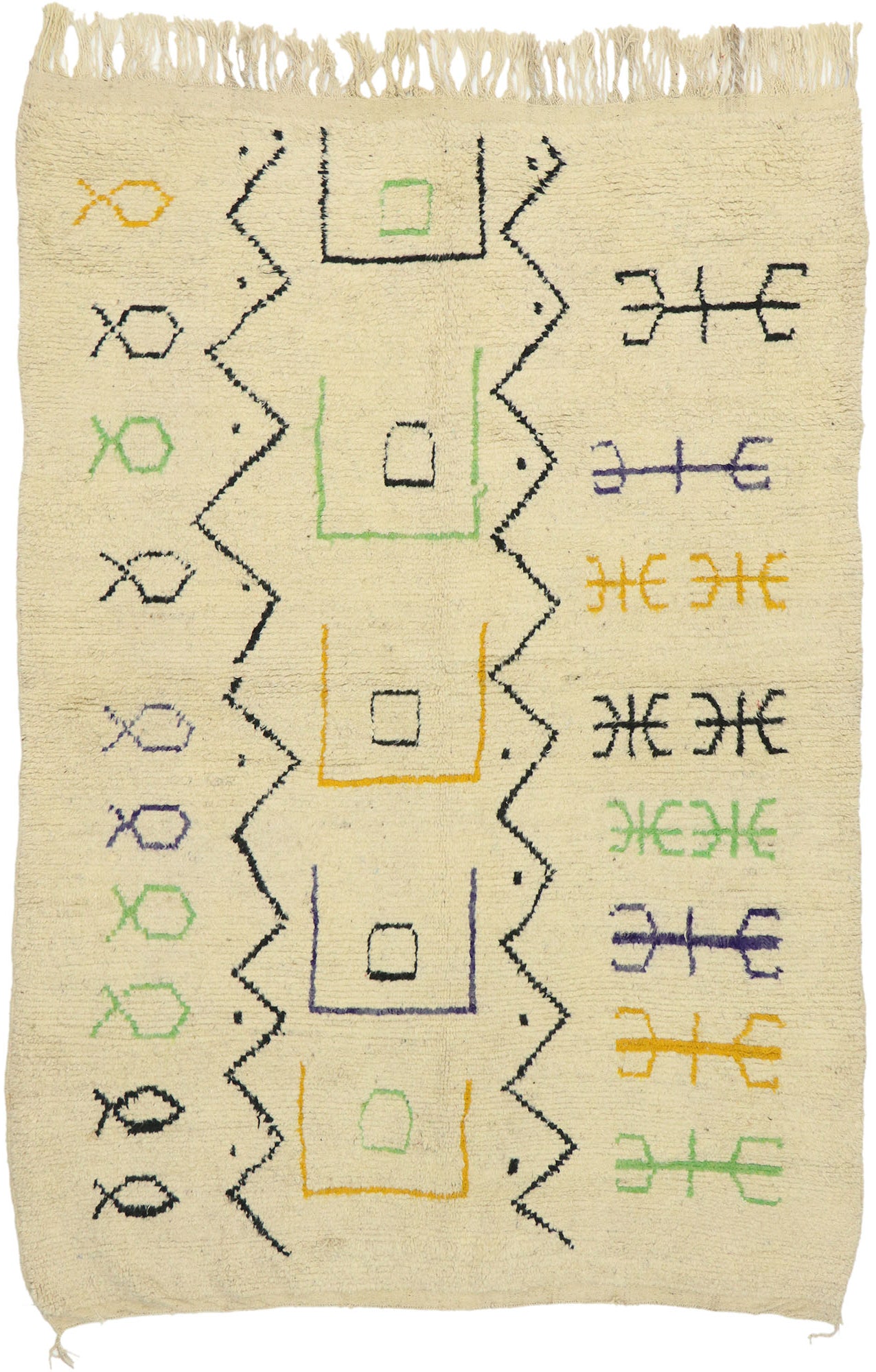 6 x 9 - Beige Vintage Moroccan Rug - 20283