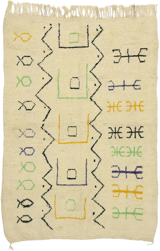 6 x 9 - Beige Vintage Moroccan Rug - 20283