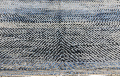 9 x 13 - Blue Moroccan Rug - 20526