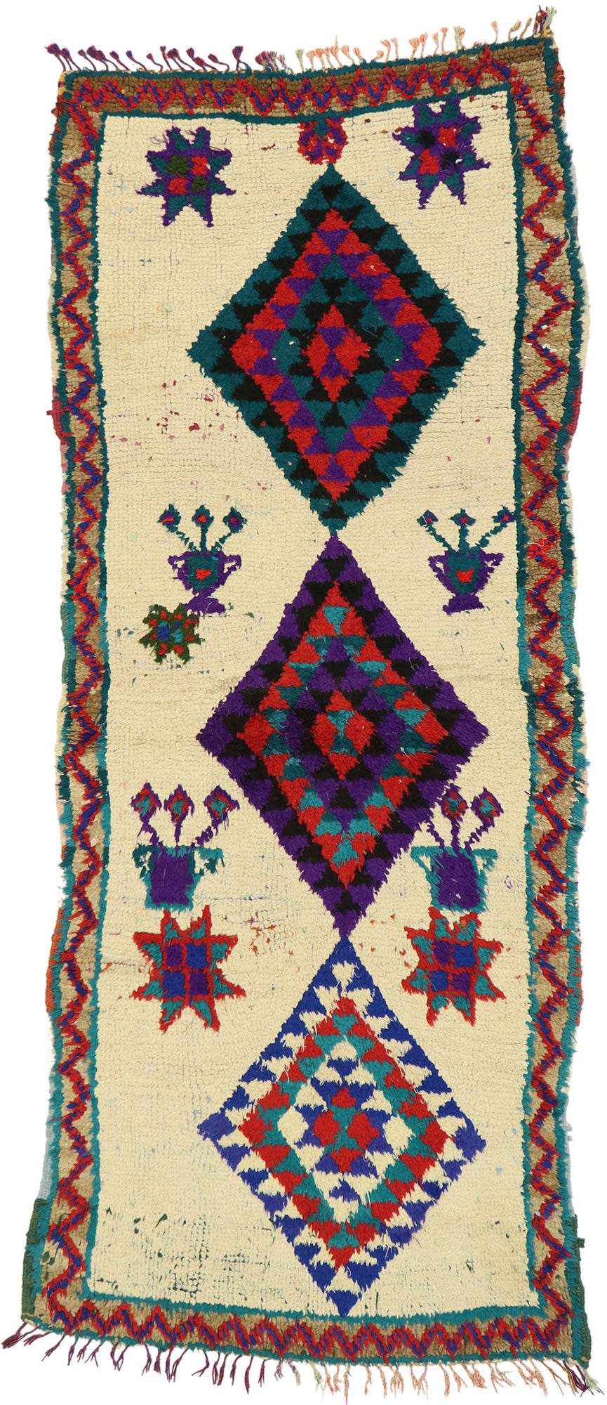 3 x 8 - Beige Vintage Moroccan Rug - 20627