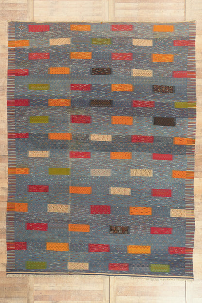 10 x 14 - Blue Moroccan Kilim Rug - 20911