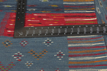 10 x 14 - Blue Moroccan Kilim Rug - 20911