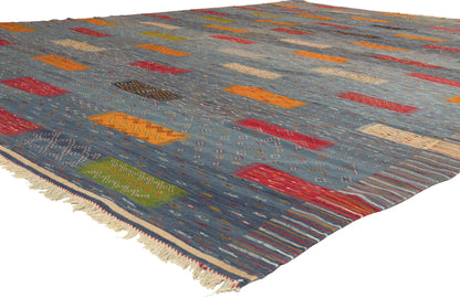 10 x 14 - Blue Moroccan Kilim Rug - 20911