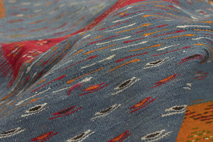 10 x 14 - Blue Moroccan Kilim Rug - 20911