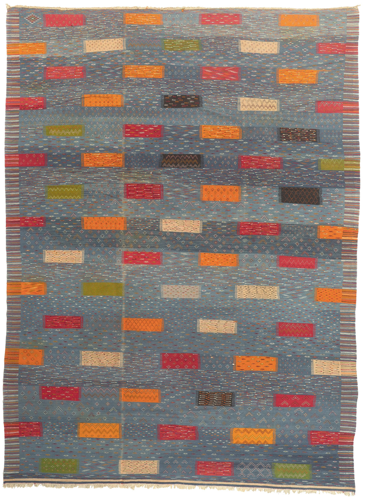 10 x 14 - Blue Moroccan Kilim Rug - 20911
