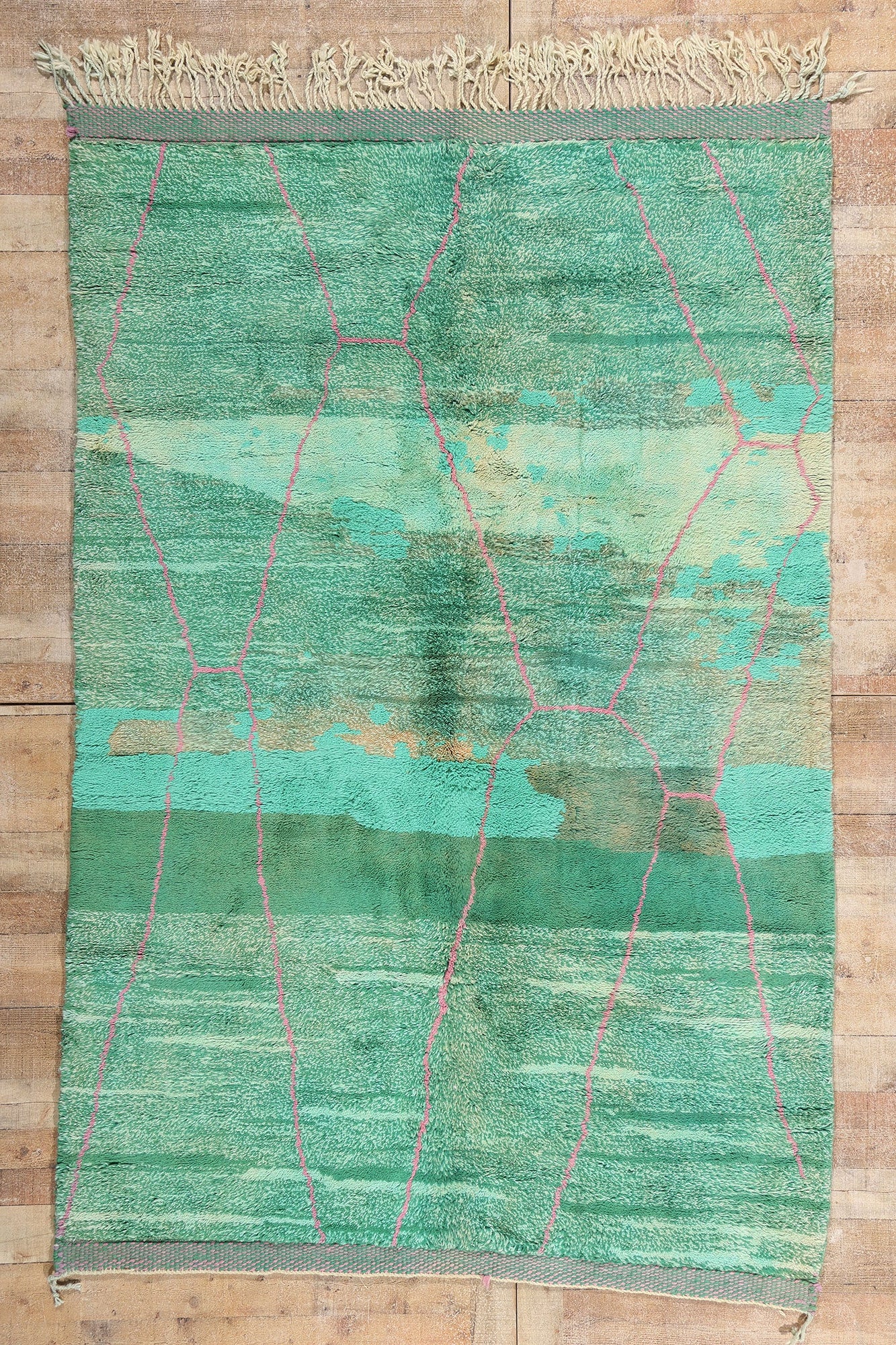 6 x 8 - Green Moroccan Rug - 21096
