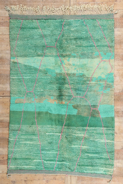 6 x 8 - Green Moroccan Rug - 21096