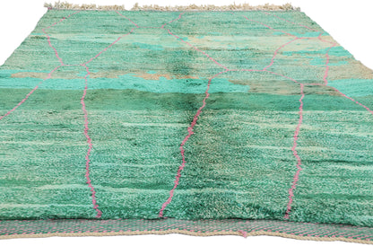 6 x 8 - Green Moroccan Rug - 21096