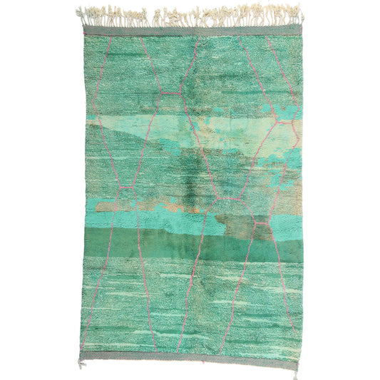 6 x 8 - Green Moroccan Rug - 21096