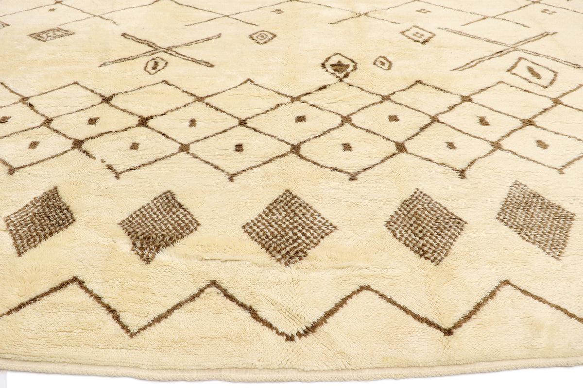 12 x 13 - Beige Beni Mrirt Moroccan Rug - 21141