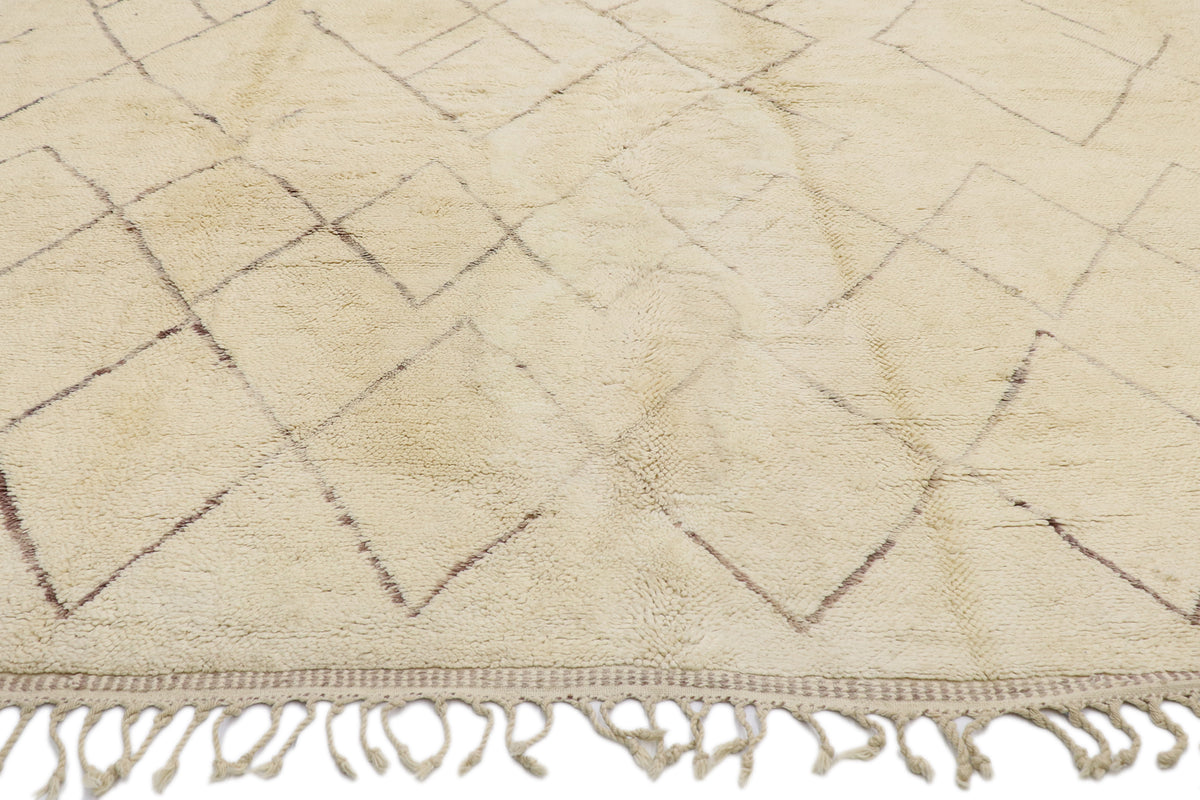 11 x 15 - Beige Beni Mrirt Moroccan Rug - 21148