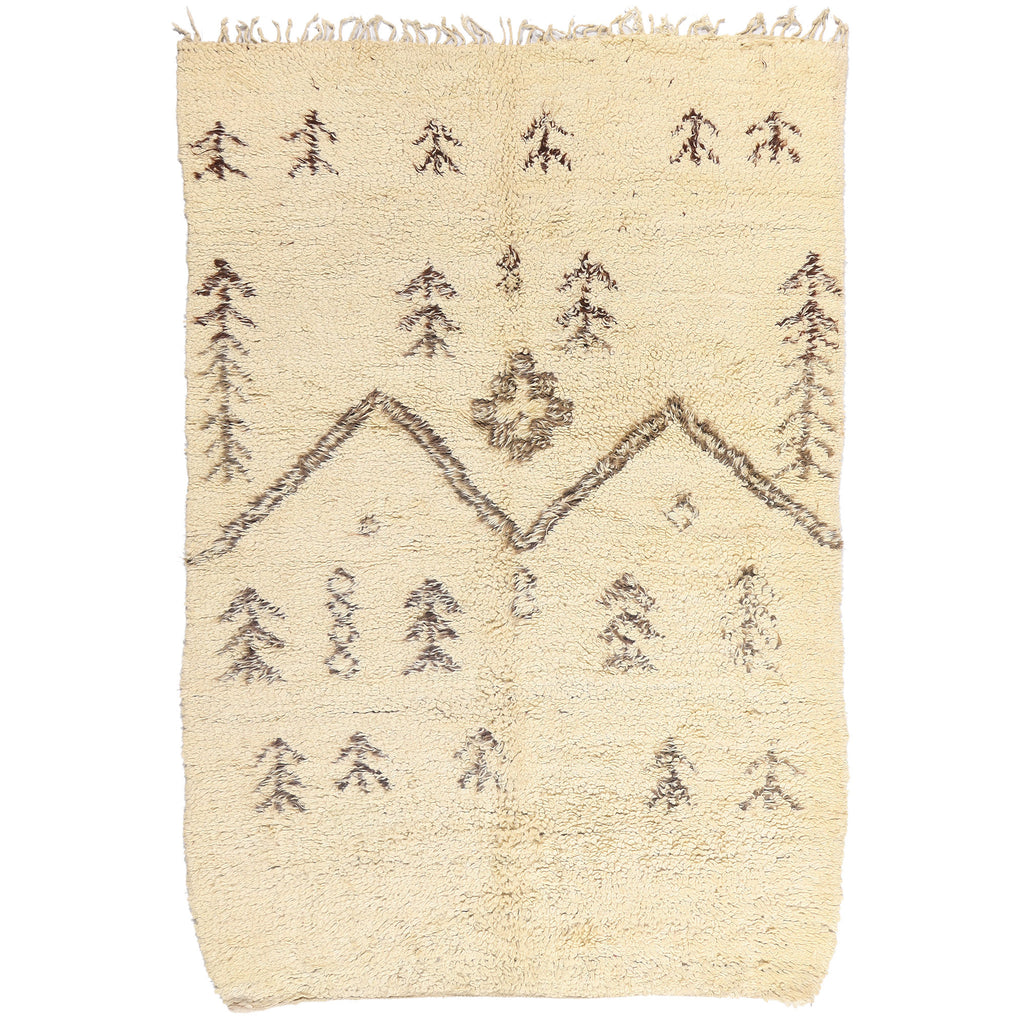 6 x 9 - Beige Vintage Moroccan Rug - 21730