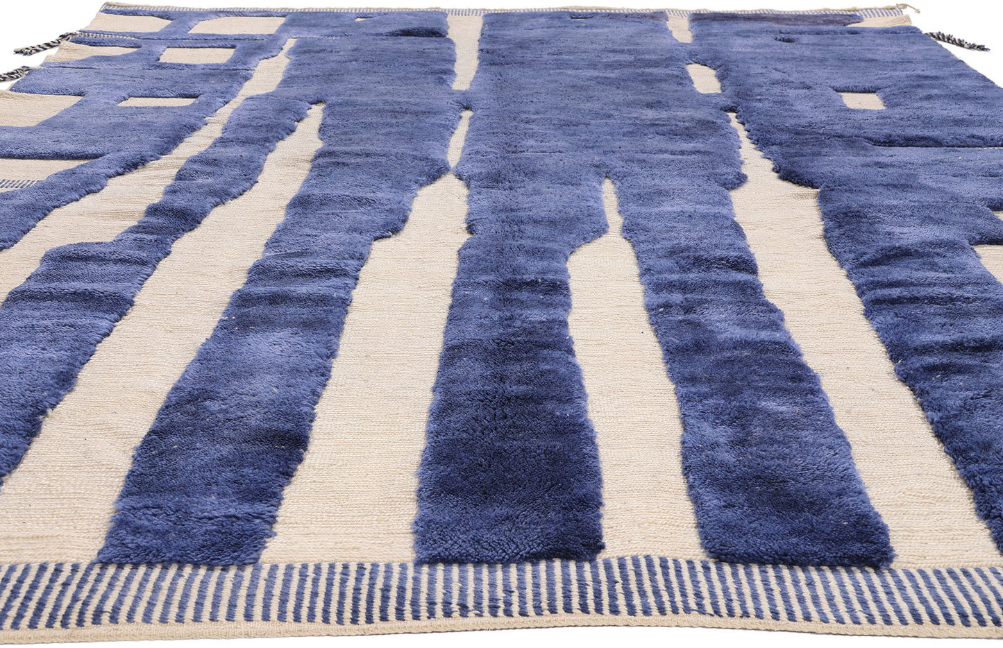 8 x 11 - Blue New Beni Mrirt Moroccan Rug - 21851