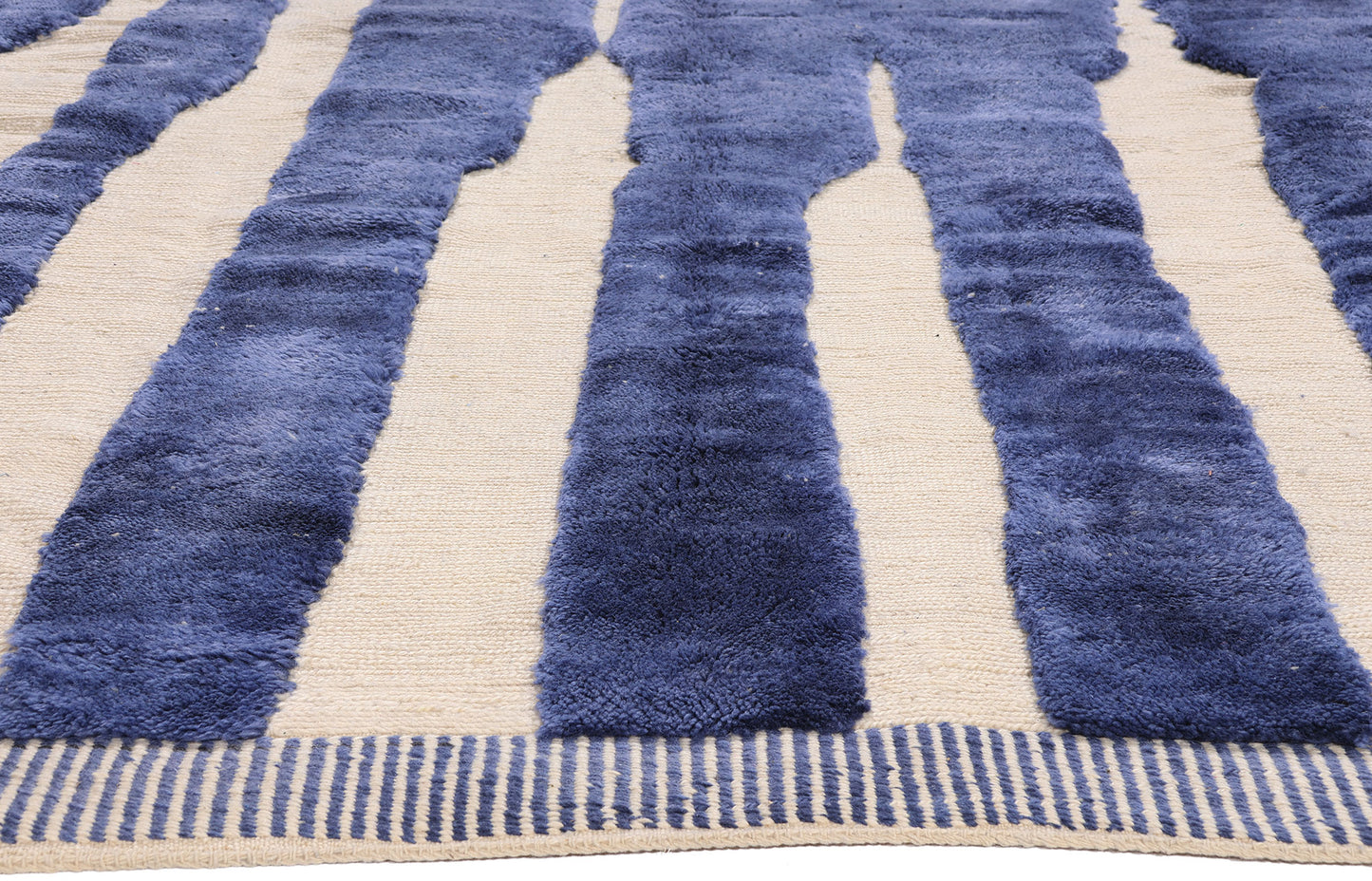 8 x 11 - Blue New Beni Mrirt Moroccan Rug - 21851