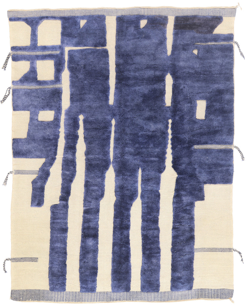 8 x 11 - Blue New Beni Mrirt Moroccan Rug - 21851