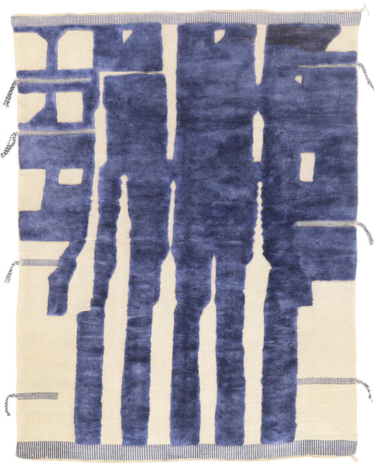 8 x 11 - Blue New Beni Mrirt Moroccan Rug - 21851