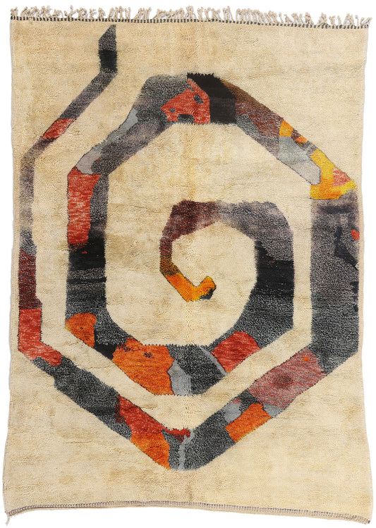 6 x 9 - Beige New Beni Mrirt Moroccan Rug - 21852