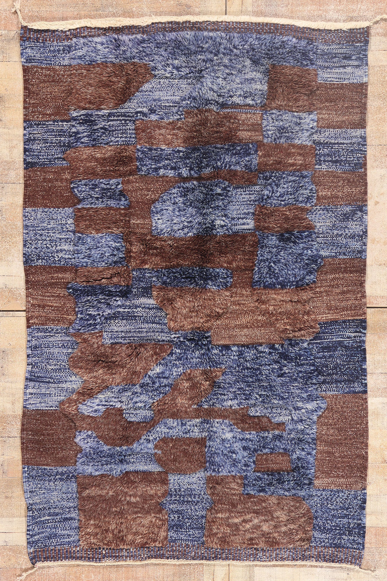 5 x 7 - Blue New Beni Mrirt Moroccan Rug - 21855
