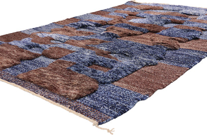 5 x 7 - Blue New Beni Mrirt Moroccan Rug - 21855