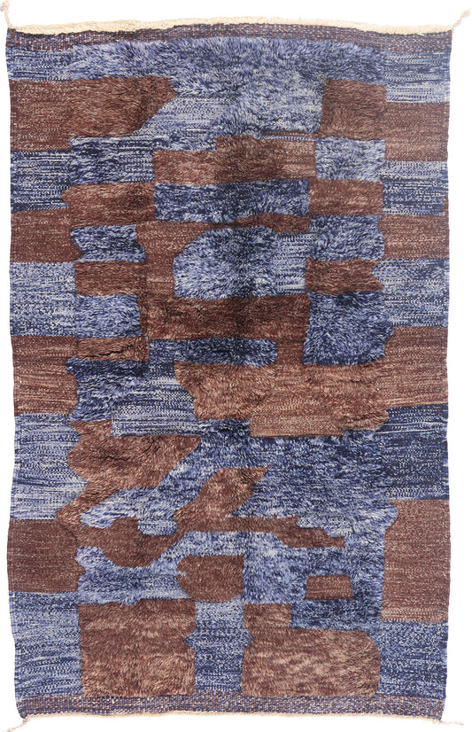 5 x 7 - Blue New Beni Mrirt Moroccan Rug - 21855