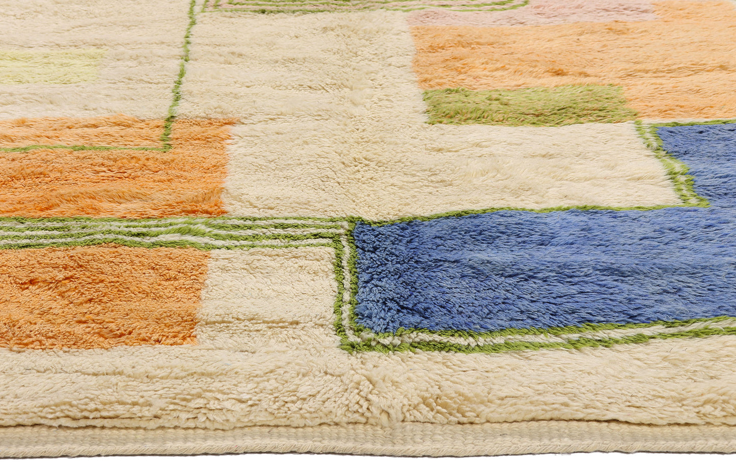 7 x 10 - Beige New Beni Mrirt Moroccan Rug - 21856