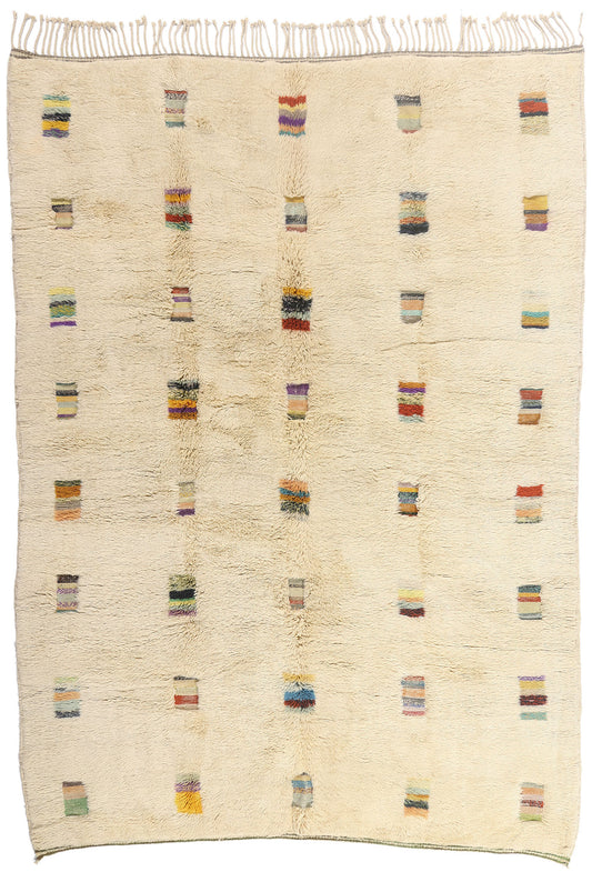 9 x 12 - Beige New Beni Mrirt Moroccan Rug - 21861