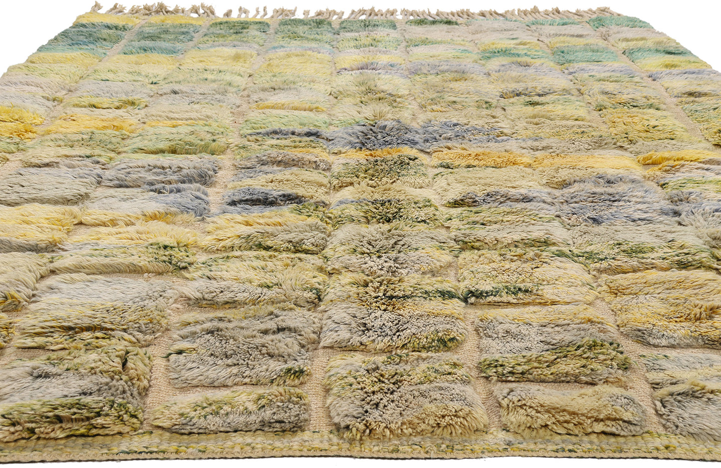 7 x 10 - Green New Beni Mrirt Moroccan Rug - 21863