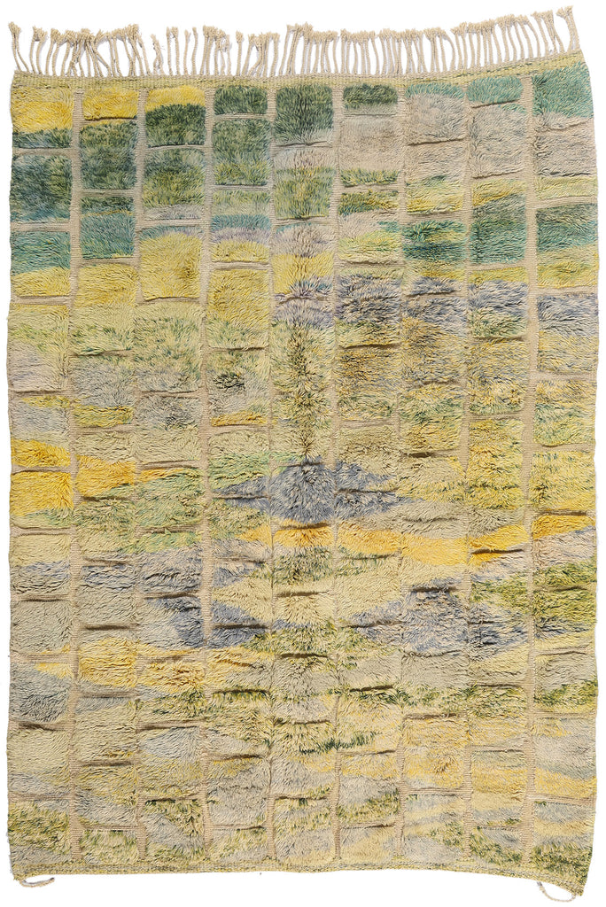 7 x 10 - Green New Beni Mrirt Moroccan Rug - 21863