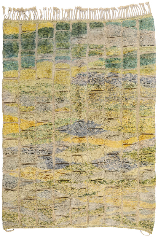 7 x 10 - Green New Beni Mrirt Moroccan Rug - 21863