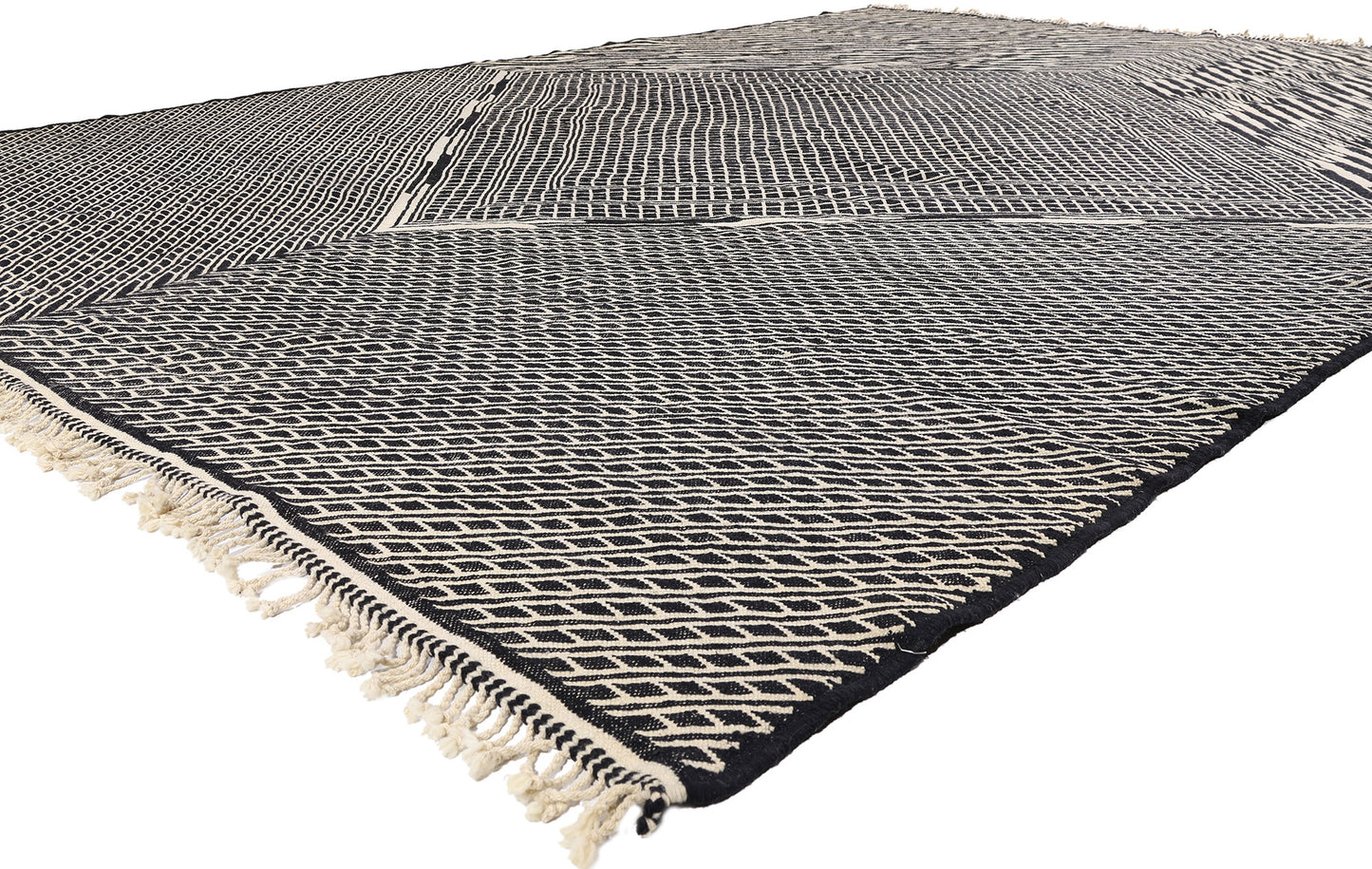 10 x 14 - Black New Zanafi Moroccan Rug - 21865