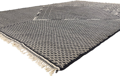 10 x 14 - Black New Zanafi Moroccan Rug - 21865