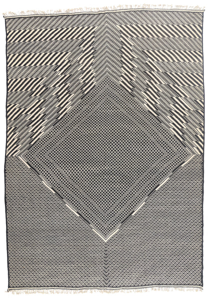 10 x 14 - Black New Zanafi Moroccan Rug - 21865