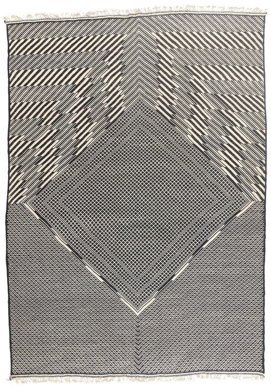 10 x 14 - Black New Zanafi Moroccan Rug - 21865