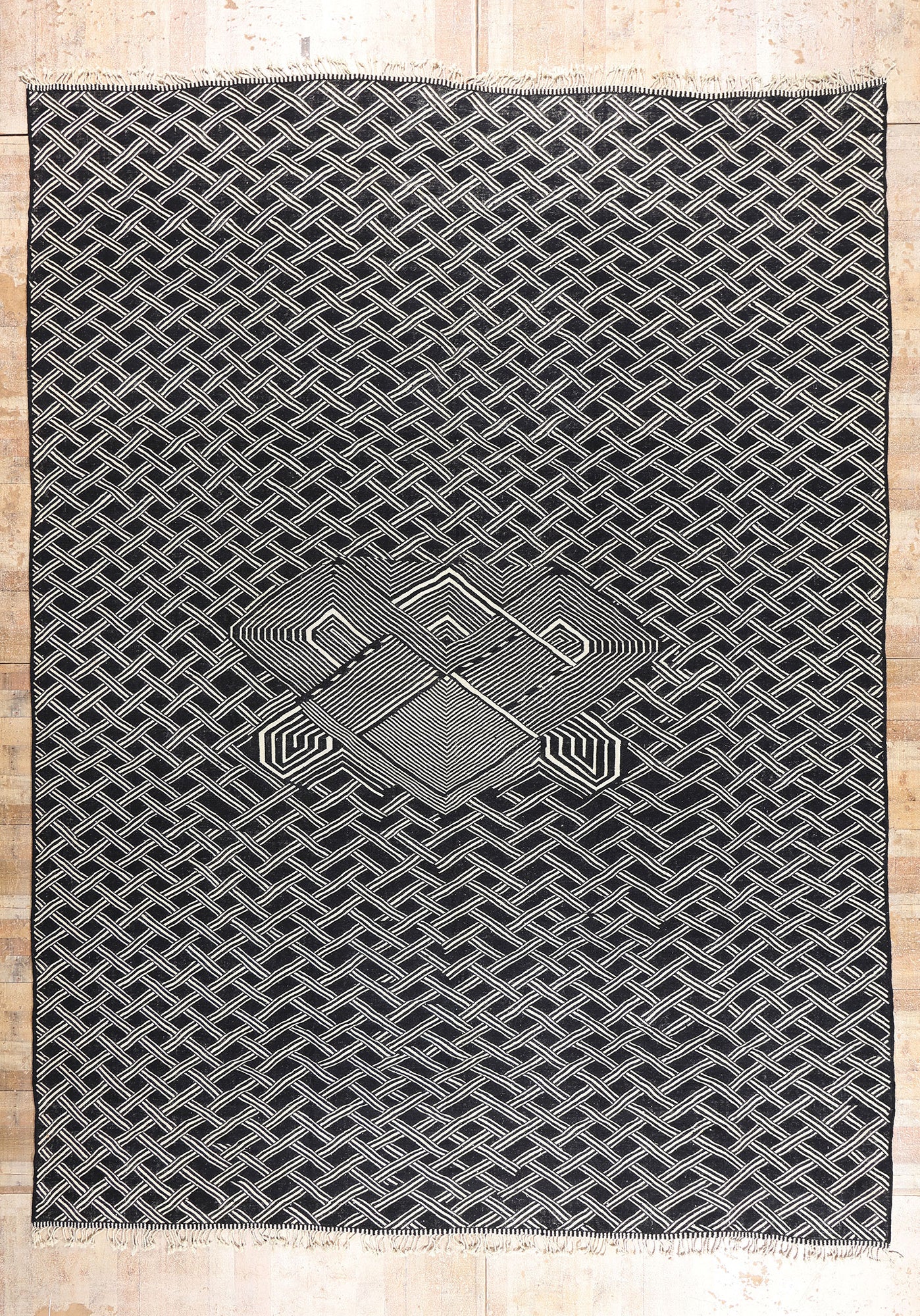 13 x 17 - Black New Zanafi Moroccan Rug - 21866