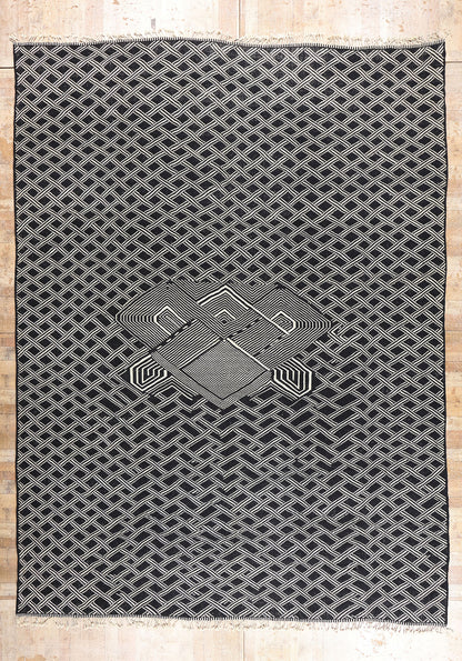 13 x 17 - Black New Zanafi Moroccan Rug - 21866