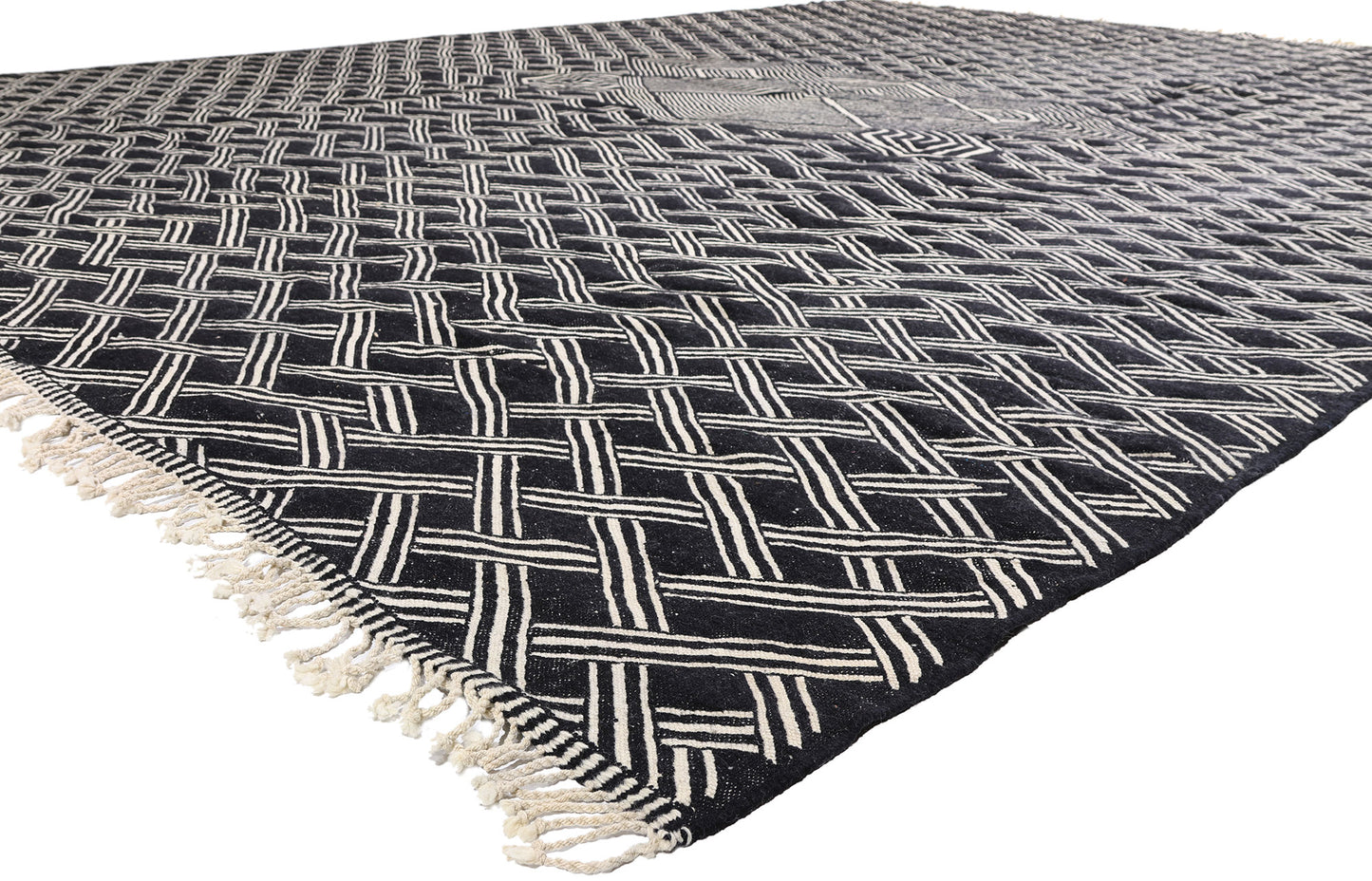 13 x 17 - Black New Zanafi Moroccan Rug - 21866