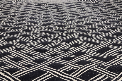13 x 17 - Black New Zanafi Moroccan Rug - 21866
