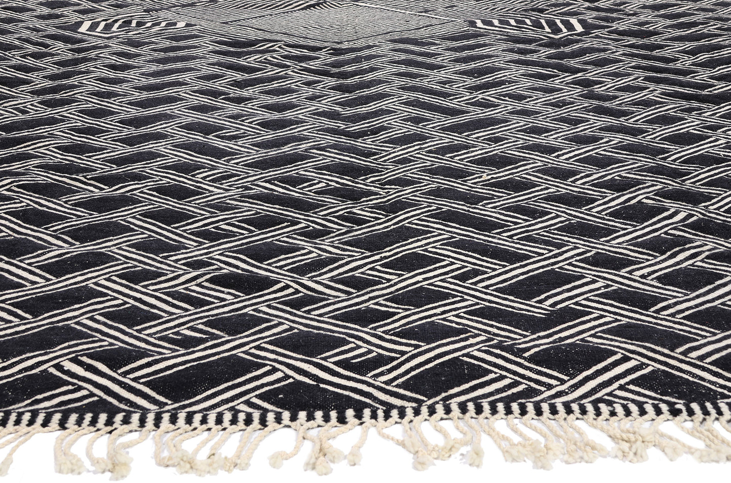 13 x 17 - Black New Zanafi Moroccan Rug - 21866