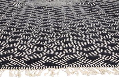 13 x 17 - Black New Zanafi Moroccan Rug - 21866