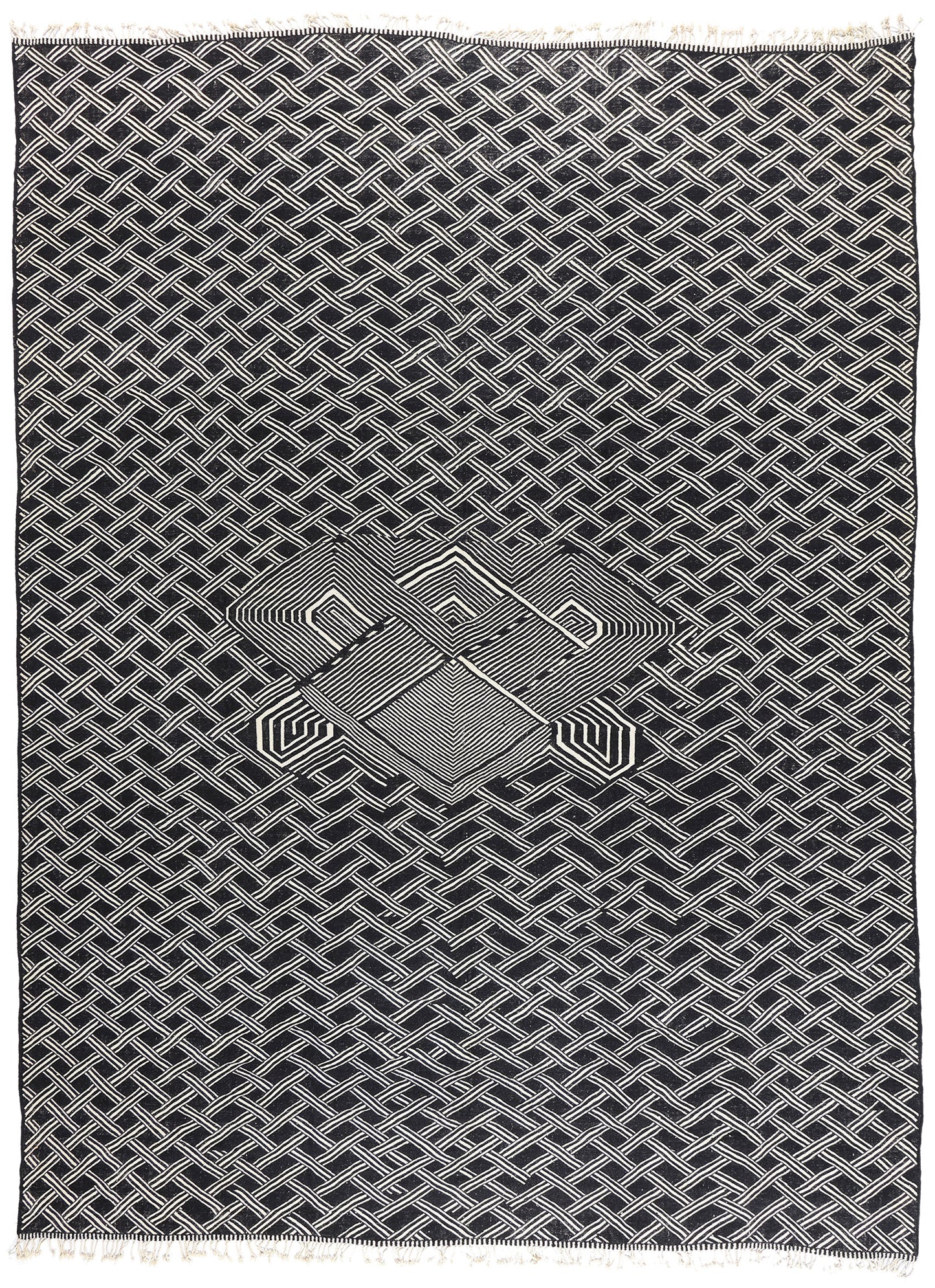 13 x 17 - Black New Zanafi Moroccan Rug - 21866