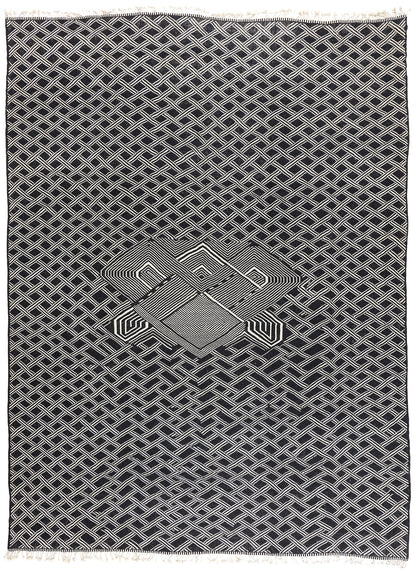 13 x 17 - Black New Zanafi Moroccan Rug - 21866