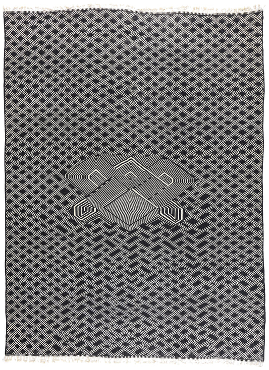 13 x 17 - Black New Zanafi Moroccan Rug - 21866