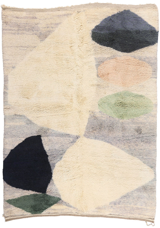 7 x 10 - Ivory New Beni Mrirt Moroccan Rug - 21867