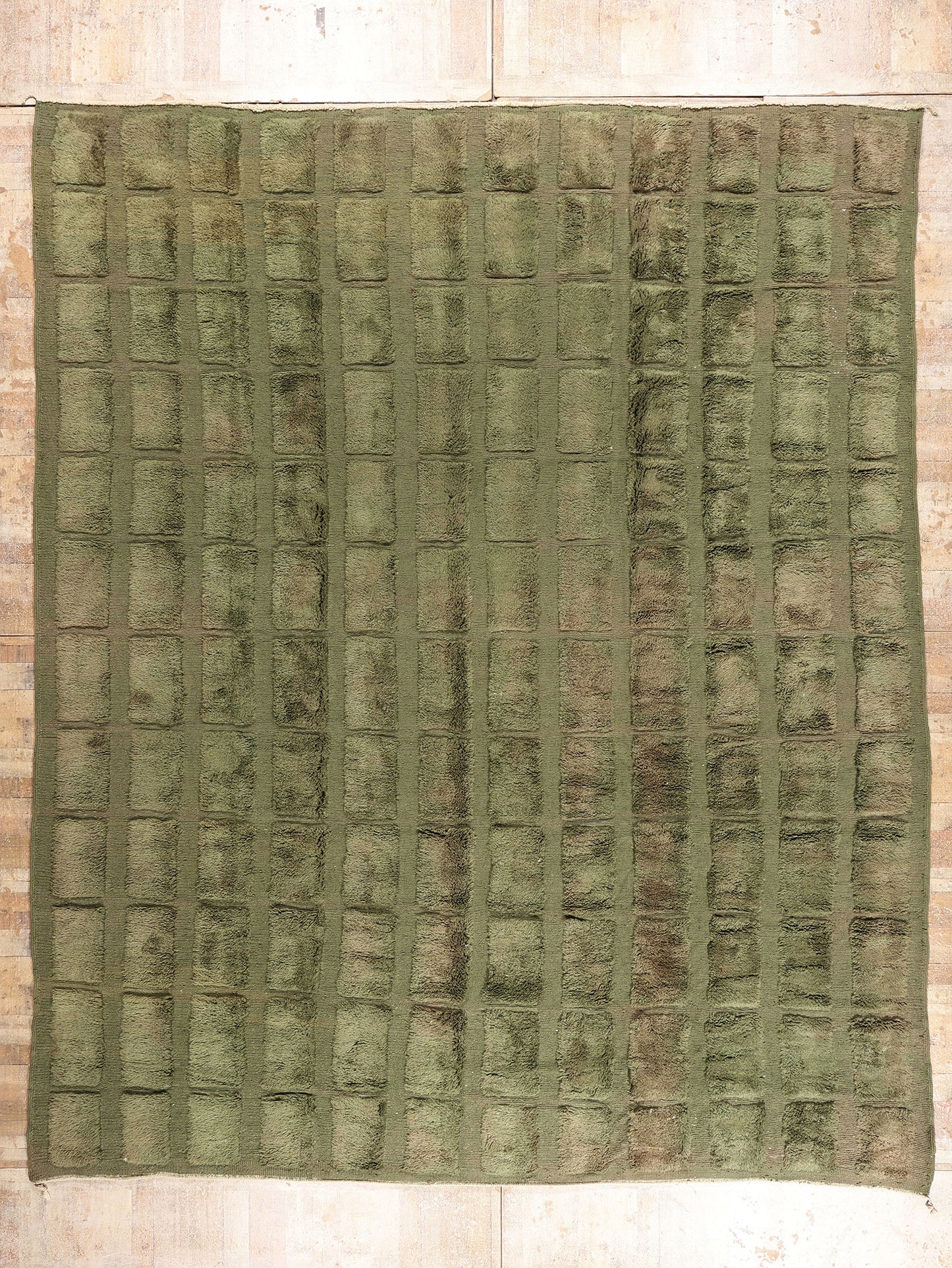 13 x 16 - Green New Beni Mrirt Moroccan Rug - 21871